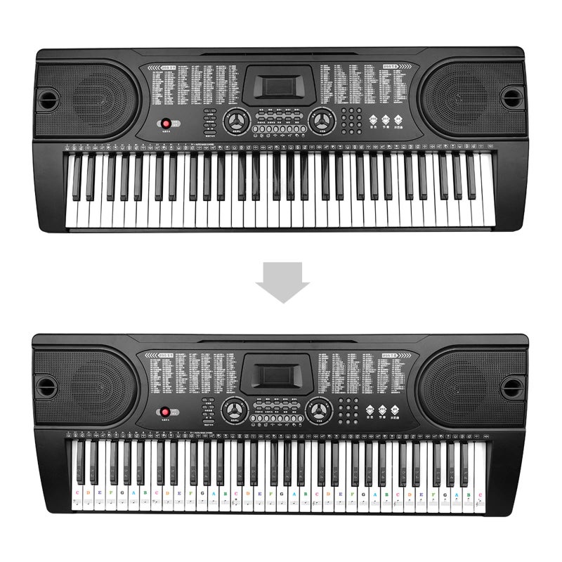 Eison Piano Stickers for Keys, Eison Colorful Piano Keyboard Stickers for 88/61/54/49/37 Full Learning Set, Removable, Leaves No Residue, Multi-Color - Image 5